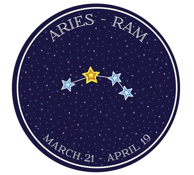 Aries zodiac constellation in space