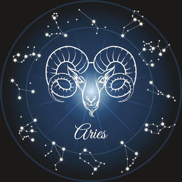 Zodiac sign aries with constellation