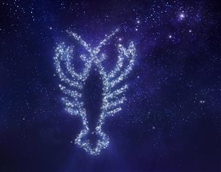 Cancer zodiac sign in space