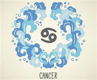 Zodiac sign cancer in water