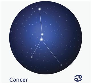 Cancer constellation in sky