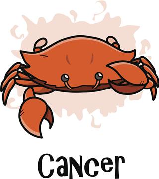 Cancer zodiac symbol crab