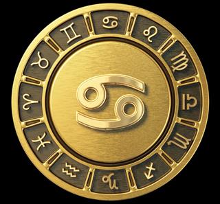 Zodiac wheel with cancer zodiac sign