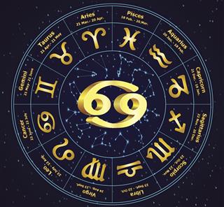 Zodiac cancer sign in circle