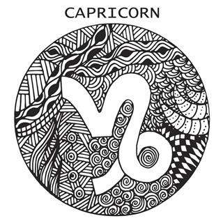 Hand Drawn Zodiac Sign Capricorn Vector Illustration