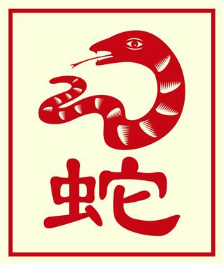Chinese Zodiac Snake With Character