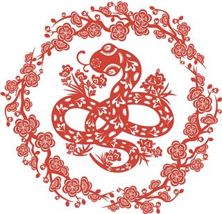 Chinese Snake Paper Cut Art