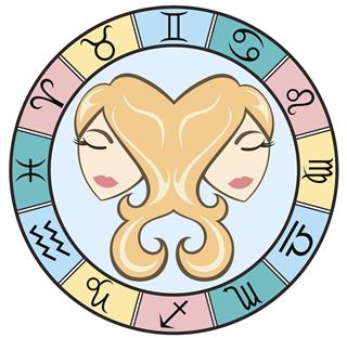 Gemini zodiac sign in horoscope circle