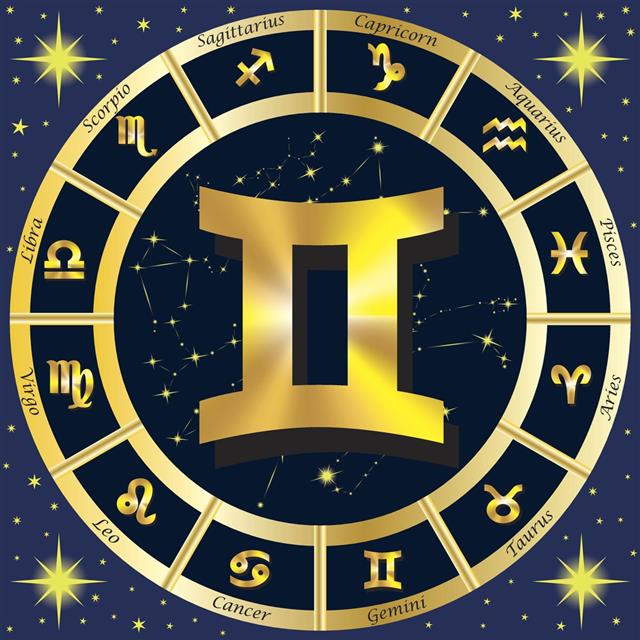 Gemini zodiac sign in sky