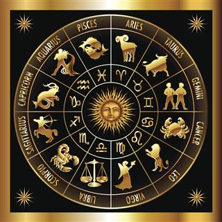golden zodiac circle