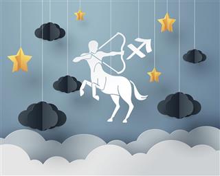 Sagittarius zodiac sign and horoscope concept
