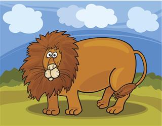 Wild lion cartoon