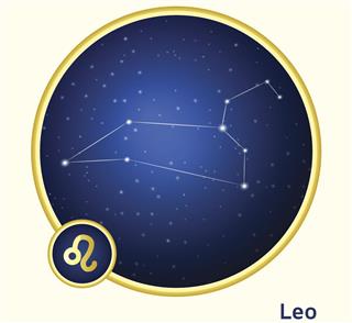 Leo constellation with symbol