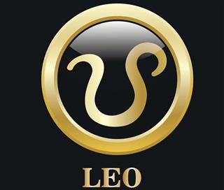 Leo zodiac sign in circle frame