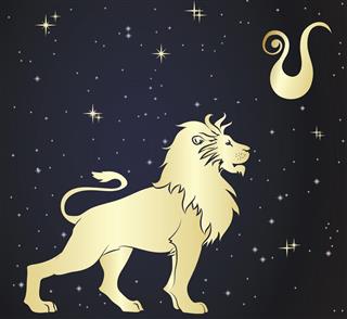 Zodiac leo sign in sky