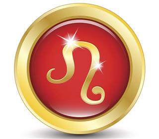 Golden zodiac sign leo