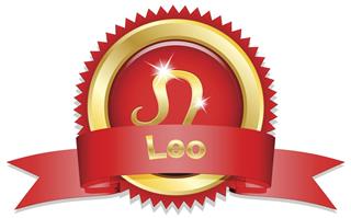 Leo zodiac sign with ribbon