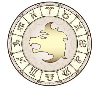 Horoscope circle with zodiac sign leo
