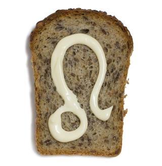 Leo sign on bread