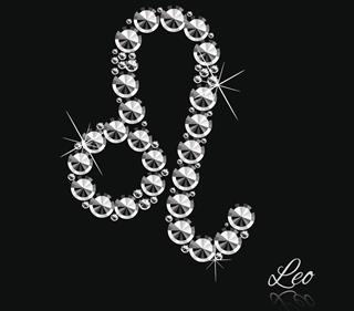 Zodiac sign leo made of diamonds
