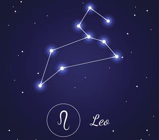 Constellation of leo in night