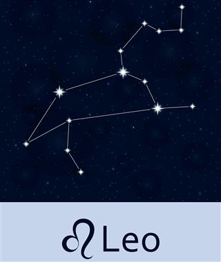 Zodiac sign leo constellation