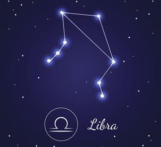 Libra zodiac sign with constellation