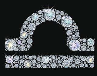 Diamond sign of the zodiac libra
