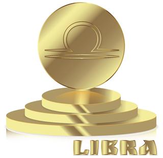 Gold zodiac sign libra