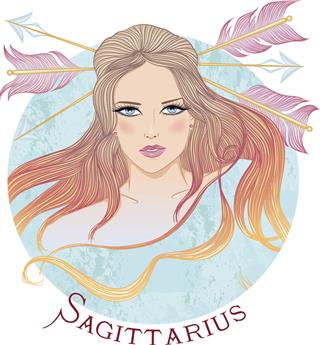 Astrological Sign Of Sagittarius As Beautiful Girl