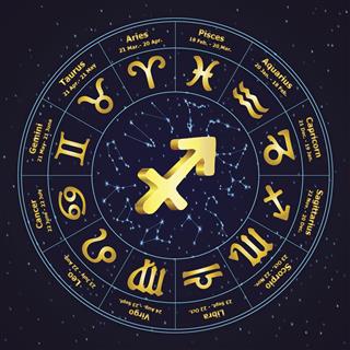 Gold Sign Of Zodiac Sagittarius