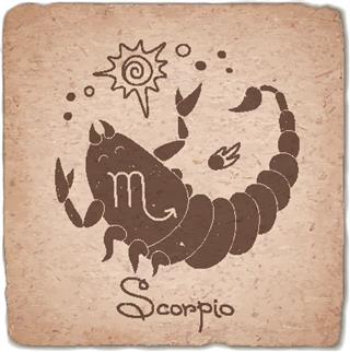 Scorpio Zodiac Sign Horoscope Vintage Card