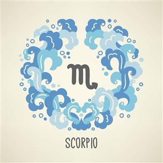 Zodiac Sign Scorpio In Water Element Wreath