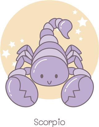 Cute Scorpio Cartoon Symbol