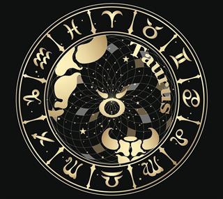Taurus sign with zodiac circle