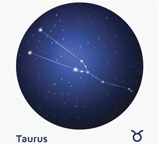 Taurus constellation in circle