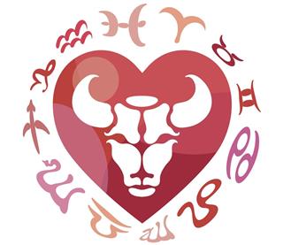 Taurus sign with horoscope circle