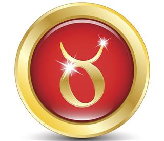 Golden zodiac sign taurus