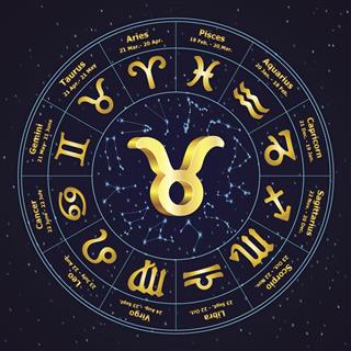 Zodiac taurus in circle