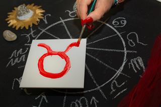 Female drawing taurus sign