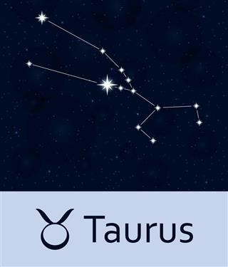 Zodiac sign taurus with constellation