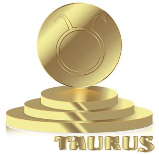 Golden zodiac sign taurus