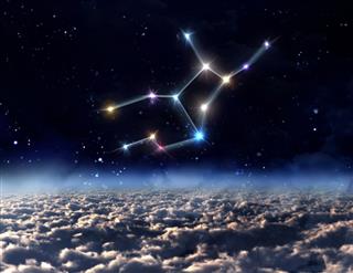 Virgo constellation in sky