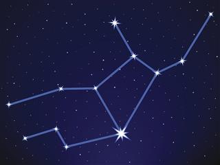 Constellation of virgo in sky