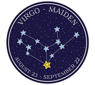 Virgo zodiac constellation in space