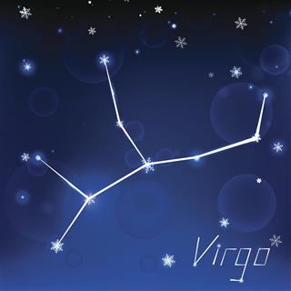Constellation of zodiac sign virgo