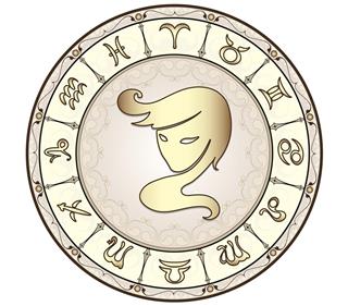 Zodiac sign virgo with horoscope circle