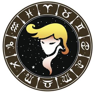Zodiac sign virgo with horoscope circle