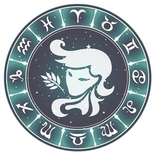 Virgo zodiac sign with horoscope circle
