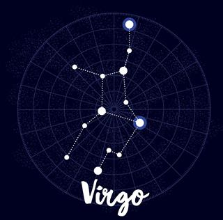 Virgo constellation in space